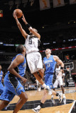 Orlando Magic v San Antonio Spurs: Tony Parker  Michael Piertrus and Marcin Gortat