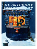 "Newsstand in the Snow" Saturday Evening Post Cover  December 20 1941