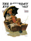 "Gone Fishing" Saturday Evening Post Cover  July 19 1930
