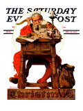 "Santa at His Desk" Saturday Evening Post Cover  December 21 1935