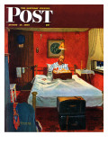 "Solitaire" Saturday Evening Post Cover  August 19 1950