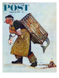 "Mermaid" or "Lobsterman" Saturday Evening Post Cover  August 20 1955