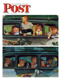 "Outing" or "Coming and Going" Saturday Evening Post Cover  August 30 1947