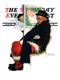 "See Him at Drysdales" (Santa on train) Saturday Evening Post Cover  December 28 1940