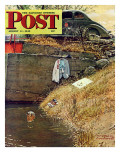 "Swimming Hole" Saturday Evening Post Cover  August 11 1945