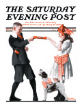 "Playing Party Games" Saturday Evening Post Cover  April 26 1919