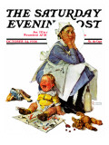 "Exasperated Nanny" Saturday Evening Post Cover  October 24 1936