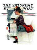 "Airplane Trip" or "First Flight" Saturday Evening Post Cover  June 4 1938