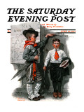 "Necessary Height" Saturday Evening Post Cover  June 16 1917