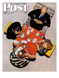 "Bridge Game" or "Playing Cards" Saturday Evening Post Cover  May 15 1948