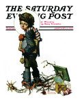 "Back to School" or "Vacation's End" Saturday Evening Post Cover  January 8 1927