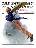 "Flying Uncle Sam" Saturday Evening Post Cover  January 21 1928