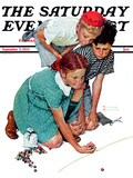 "Marble Champion" or "Marbles Champ" Saturday Evening Post Cover  September 2 1939