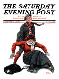"Skating Lesson" Saturday Evening Post Cover  February 7 1920