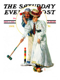 "Croquet" or "Wicket Thoughts" Saturday Evening Post Cover  September 5 1931