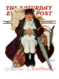 "Merrie Christmas" or Muggleston Coach Saturday Evening Post Cover  December 17 1938