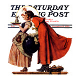 "Mistletoe Kiss" or "Feast for a Traveler" Saturday Evening Post Cover  December 19 1936
