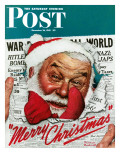"Santa's in the News" Saturday Evening Post Cover  December 26 1942