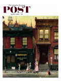 "Walking to Church" Saturday Evening Post Cover  April 4 1953