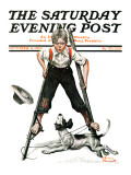 "Boy on Stilts" Saturday Evening Post Cover  October 4 1919