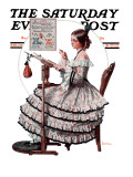 "Needlepoint" Saturday Evening Post Cover  March 1 1924