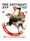 "Gramps on Rocking Horse" Saturday Evening Post Cover  December 16 1933