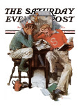"Cramming" Saturday Evening Post Cover  June 13 1931