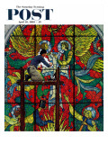 "Repairing Stained Glass" Saturday Evening Post Cover  April 16 1960