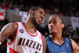 Minnesota Timberwolves v Portland Trail Blazers: Michael Beasley and LaMarcus Aldridge