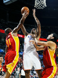Houston Rockets v Oklahoma City Thunder: Thabo Sefolosha  Shane Battier and Luis Scola