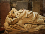 Close Up of a Marble Sculpture of a Sleeping  Bearded Man