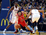 Houston Rockets v Oklahoma City Thunder: Serge Ibaka  Thabo Sefolosha and Luis Scola