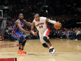New York Knicks v Toronto Raptors: Amir Johnson  Wilson Chandler and Landry Fields