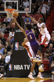 Phoenix Suns v Miami Heat: Josh Childress  Juwan Howard and Dwyane Wade