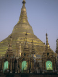 Buddha Statues in Niches at the Shwedagon Pagoda