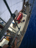 Point of View Photograph of a Sailboat Gliding over the Pacific