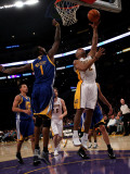 Golden State Warriors v Los Angeles Lakers: Derek Fisher and Dorell Wright