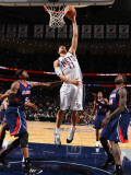 Atlanta Hawks v New Jersey Nets: Brook Lopez  Josh Smith and Marvin Williams