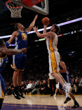 Golden State Warriors v Los Angeles Lakers: Pau Gasol and Andris Biedrins