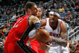 New Jersey Nets v Atlanta Hawks: Brook Lopez and Josh Smith