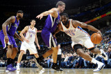 Sacramento Kings v Oklahoma City Thunder: James Harden and Beno Udrih