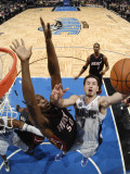 Miami Heat v Orlando Magic: Joel Anthony and JJ Redick