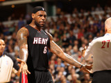 Miami Heat v Sacramento Kings: Lebron James and Dick Bavetta