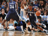 Memphis Grizzlies v Denver Nuggets: Sam Young and JR Smith