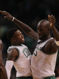 New Jersey Nets v Boston Celtics: Nate Robinson and Kevin Garnett