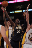 Indiana Pacers v Los Angeles Lakers: Pau Gasol  Roy Hibbert and Matt Barnes