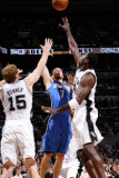 Orlando Magic v San Antonio Spurs: JJ Redick  Matt Bonner and Antonio McDyess