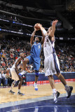 Washington Wizards v New Jersey Nets: Gilbert Arenas and Brook Lopez