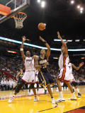 Indiana Pacers v Miami Heat: Brandon Rush and Chris Bosh