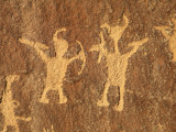 Fremont American Indian Rock Art Depicting Fighting and Battle Scenes